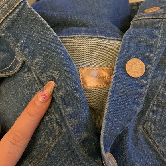 SOLD MOTHER Denim Straight A Fray Jean Jacket in Chill - Picture 7 of 8